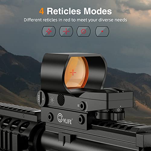 40mm Red Dot Reflex Sight with 4 Reticle Options and 8 Brightness Settings