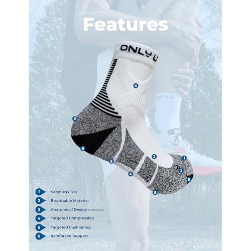 Premium Moisture-Wicking Quarter Running Socks with Arch Support