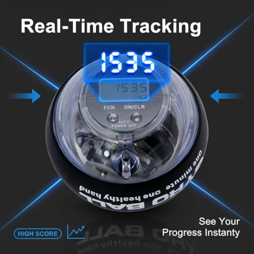 Auto-Start Gyroscopic Torque Ball Wrist Exerciser with LCD Counter