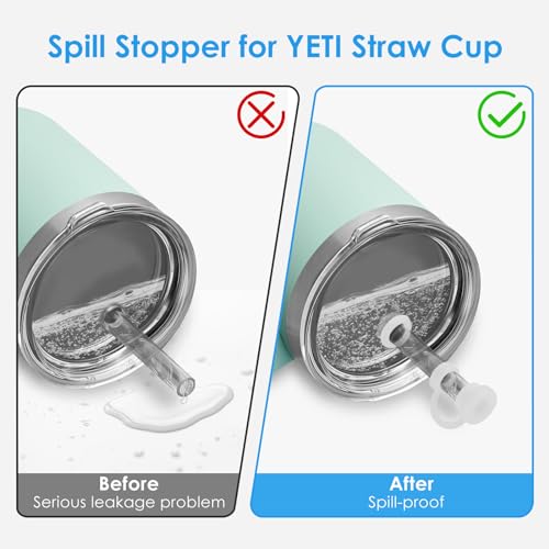 Silicone Spill Stopper Set for YETI Straw Cups - White