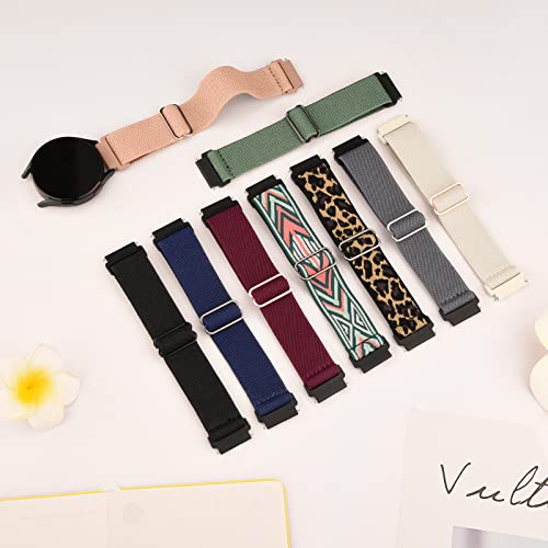 Meliya Veryfit Nylon Watch Bands 22mm for IDW13/IDW16/IDW19/IDW26/IDW28 - Starlight Pink Green Elastic Strap