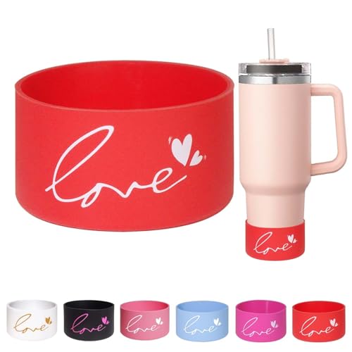 Letter Love Silicone Boot for Tumblers - Red - Anti-Slip Protective Sleeve