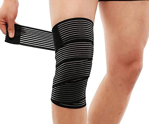 Thigh Compression Sleeve - Adjustable Support Bandage for Pain Relief - Black
