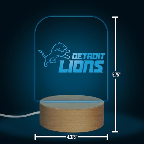 Detroit Lions LED Desk Light - 7 Color Changing Night Light