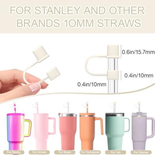 7-Piece Silicone Straw Cover Set for 30oz & 40oz Tumblers - Off White