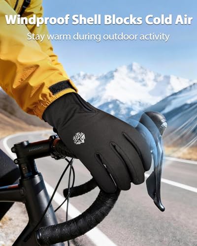 Thermal Plush Winter Gloves for Men & Women - Black, Small
