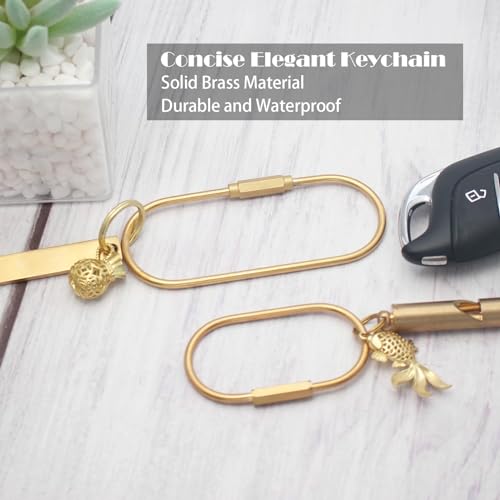 Gold Carabiner Keychain Clip with Lock - 1.2"x2.4" - 2Pcs