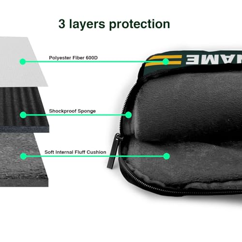 Personalized Football Laptop Bag - Custom Name & Number - Green Bay