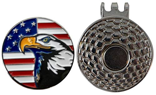 Magnetic Golf Hat Clip with Bald Eagle Embossed Ball Marker