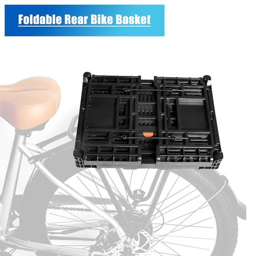 Folding Bicycle Cargo Basket - Collapsible Rear Bike Storage