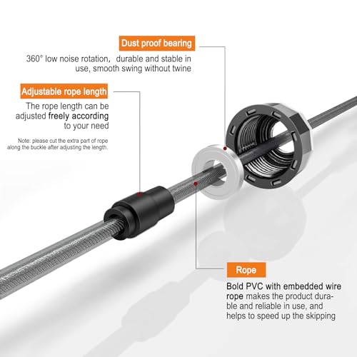Adjustable Jump Rope with Ball Bearings & Memory Foam Handles