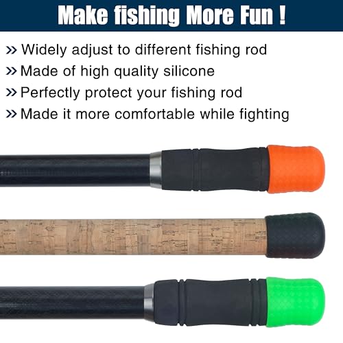 Fishing Rod Butt Cap Silicone Protector - 6pcs S+M+L
