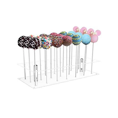 21-Hole Acrylic Cake Pop Stand - Multi-Purpose Dessert Display