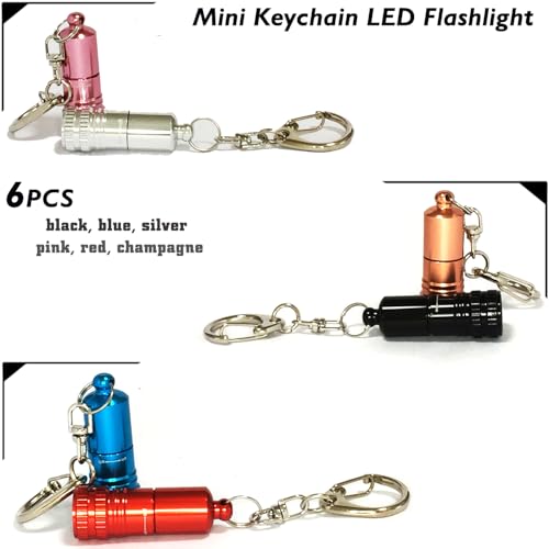 Mini Keychain Flashlight Set - 6 Colors, Compact Aluminum Torches
