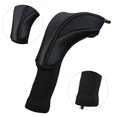 Black Golf Club Head Covers Set - 3 Pcs Neoprene Woods with Tags