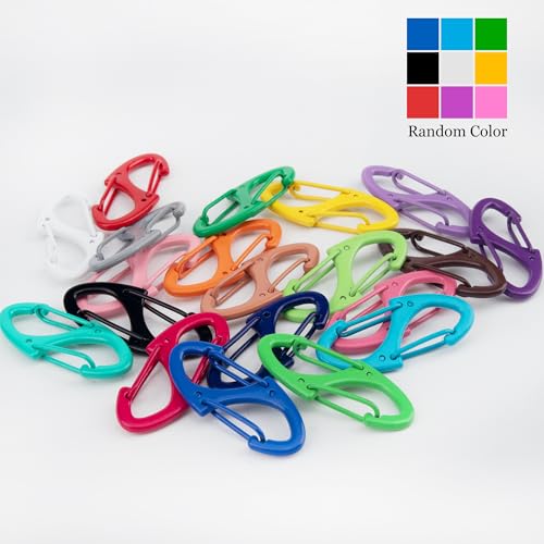 Mini Dual Wire Gate Carabiner Clips - 10 Pack, Mixed Colors