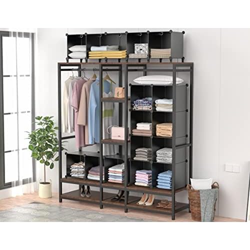 HOMIDEC Closet Organizers and Storage, 12 Cube Storage Organizer, Portable Closet Organization Clothes Shelves for Kids, Closet, Bedroom, Bathroom, Office, Black
