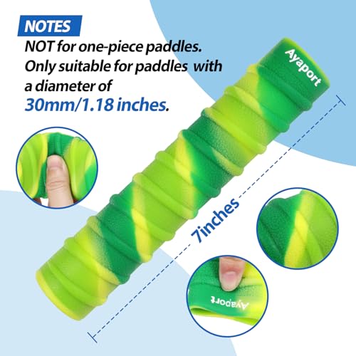 Kayak Paddle Grip Non-Slip Silicone Wraps - Fit for 30mm Paddles, Mix Green