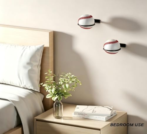 2-Pack Wall-Mounted Baseball & Softball Display Holders - Classic