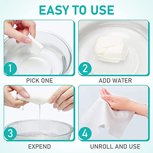 Compressed Cotton Towel Tablets - 10 Pack Portable Coin Tissues for Travel