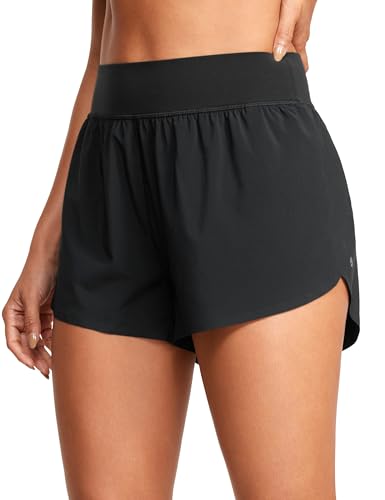 High Waisted Running Shorts for Women - 3" Split, Quick Dry