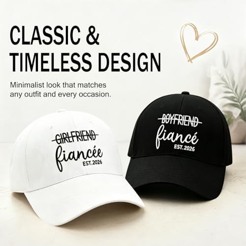 XDeFi Embroidered Wedding Hats - Fiance &Fiancee One Size, Bridal Party Baseball Cap