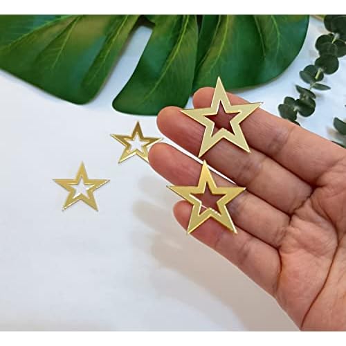 Set of 30 Gold DIY Acrylic Stars Mirror Stickers,Adhesive Acrylic Mirror Sticker for Home &Party Decoration,DIY projects (Star-Gold)