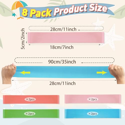 8-Pack Silicone Beach Towel Bands for Cruise and Pool Chairs