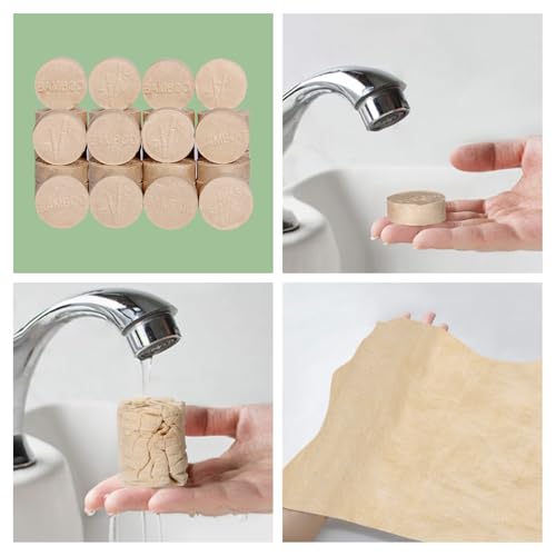 Bamboo Compressed Towels - 50 Count Disposable Washcloths