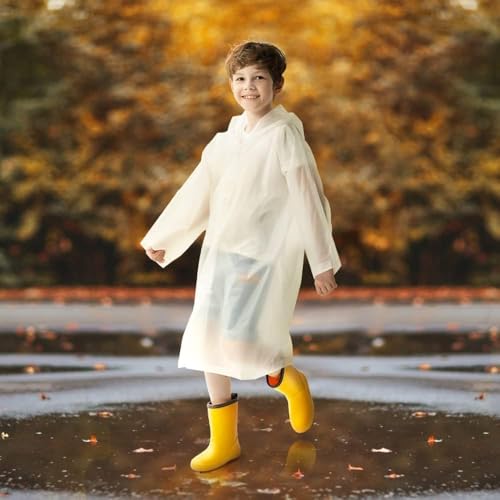 Opret Rain Ponchos with Hood and Sleeves 2 Pack for Kids