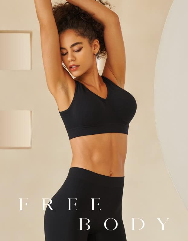 Skiennix Women's Sports Bras - Comfortable Seamless Stretchy Yoga Bra | 3-Pack Set