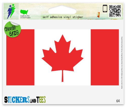 Canada Canadian Flag Vinyl Sticker - 3" x 2" Outdoor Car Window Decal