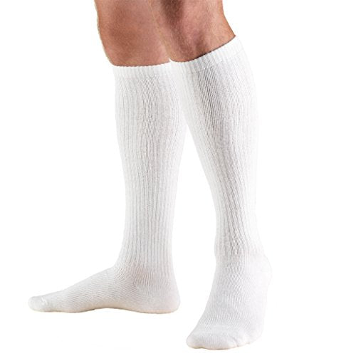 Truform Compression Socks Men Women Knee High 8-15 mmHg Medium White 1 Pair