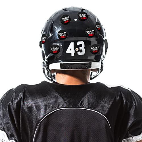 Beast Mode Football Helmet Stickers - 200 Pcs Black Print White