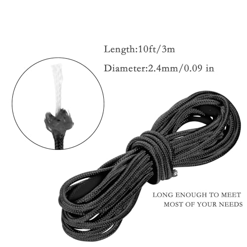 Bow String D Loop Rope - 10 ft Nylon Nocking Loop - Black