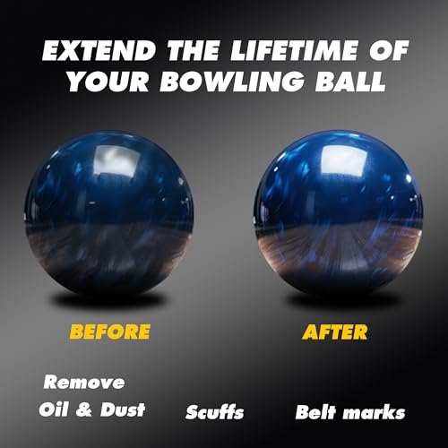 Bowling Ball Cleaner Spray with Microfiber Towel - Removes Oil, Dust