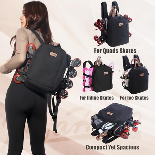 Roller Skates Backpack for Men & Women - Black, 11x9x3 IN
