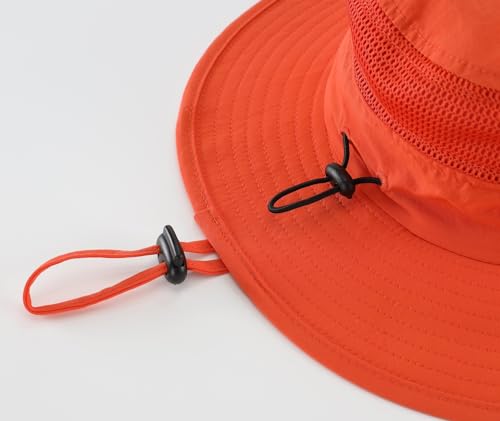 Kids Wide Brim Sun Hat UPF50+ UV Protection - 2-4T Orange