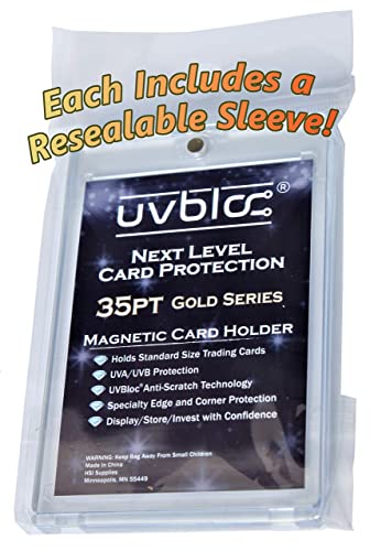 One Touch Card Holder - 5 Pack 35pt Magnetic Sleeves for Sports Cards