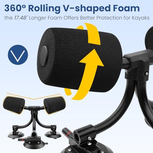 Kayak Load Roller with 3 Suction Cups - Stealth Black