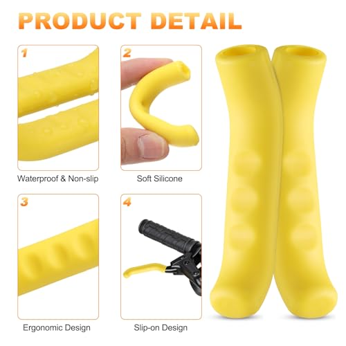 Bike Brake Lever Covers - Silicone Grip Protector - White