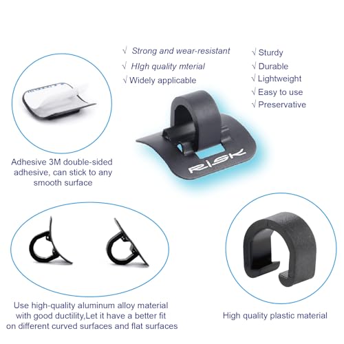 Alloy Bike Cable Guide Clip Kit - 6 Sets with Base & Clips