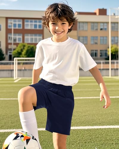 Somaibo Boys Athletic Shorts 13-14 Years 3-Pack Black Navy Gray Quick Dry Pockets
