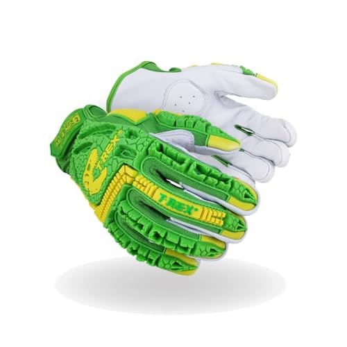 MAGID Windstorm Series¢ç Cut-Resistant Impact Gloves, 1 Pair, 9/L, Hi-Vis, Work Gloves Men Women Heavy Duty, Grip Gloves (A6 Goatskin Palm)