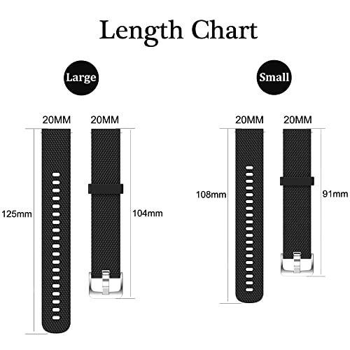 20mm Silicone Replacement Wristband for Garmin Watches - Black, Small