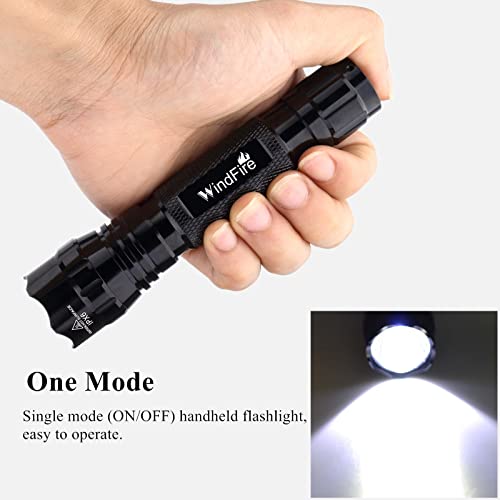 WINDFIRE 2 Pack LED Flashlight Single Mode, Super Bright Tactical Flashlights, Small Portable Water Resistant Handheld Flash Lights for Camping, Hiking, Emergency