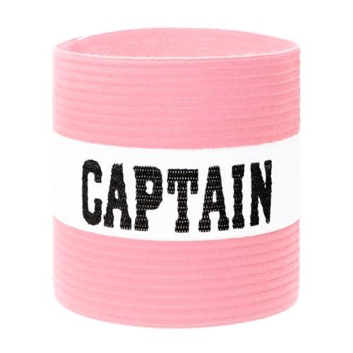 Adjustable Captain Armband for Soccer, Basketball, Volleyball - Pink & White