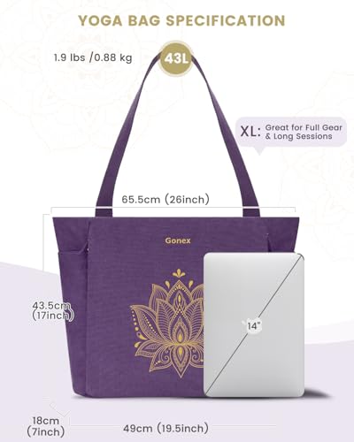 Yoga Mat Bag with Zipper Carrier - Purple, X-Large