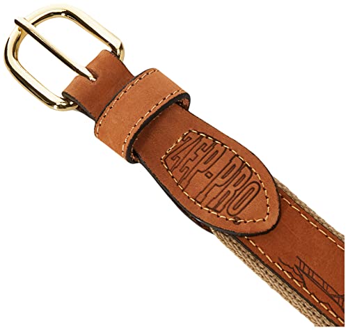 Men's Tan Leather Embroidered Dolphin Belt - 34-Inch