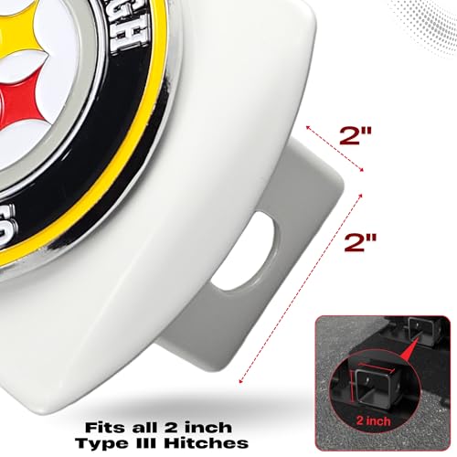 Pittsburgh Steelers Hitch Cover - White Metal 3D Team Logo